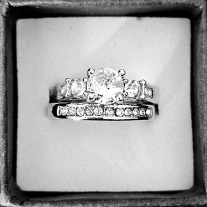 925 SS Pated Wedding Ring Set